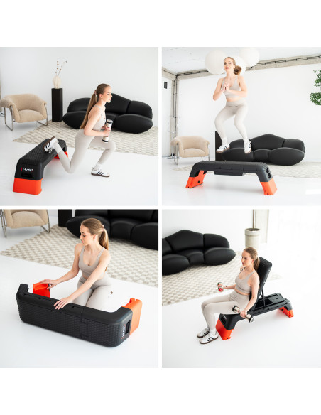 PRO AEROBIC-STEPPBRETT MIT BANKFUNKTION COMMERCIAL HMS