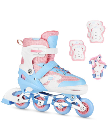 LED-ROLLERBLADE-SET MOONBEAM WEISS GRÖSSE M (35-38) NILS EXTREME