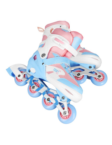 LED-ROLLERBLADE-SET MOONBEAM WEISS GRÖSSE M (35-38) NILS EXTREME