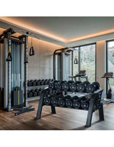 DOPPELREIHIGER HANTELSTÄNDER FÜR 6 PAARE COMMERCIAL HMS