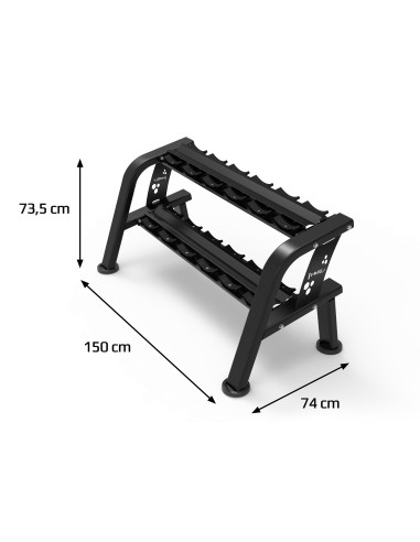 DOPPELREIHIGER HANTELSTÄNDER FÜR 6 PAARE COMMERCIAL HMS