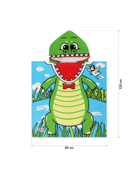 Krokodil-Poncho-Handtuch NILS AQUA