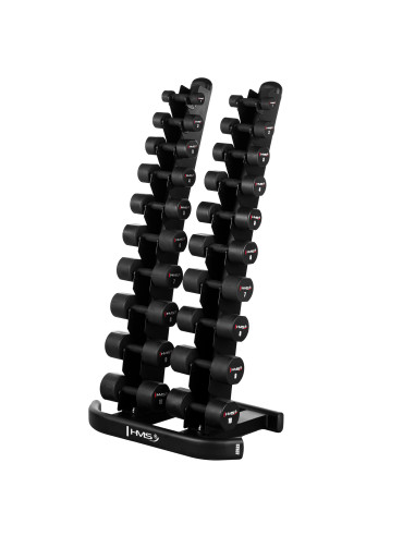 POLYURETHAN-HANTELN HPT 2 X 1–10 KG (110 KG) + STÄNDER STR37 HMS