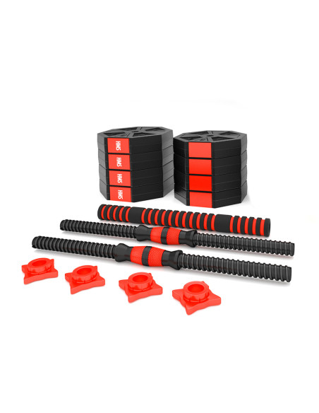 KURZHANTELN-LANGHANTEL ZUSAMMENSETZUNG 15 KG HMS