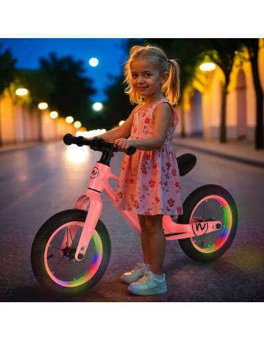LED LAUFRAD MIT LUFTREIFEN 12 ROSA NILS FUN