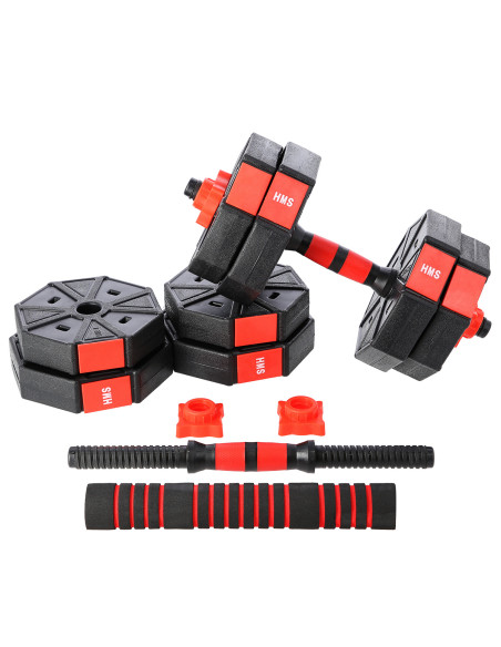 KURZHANTELN-LANGHANTEL ZUSAMMENSETZUNG 15 KG HMS