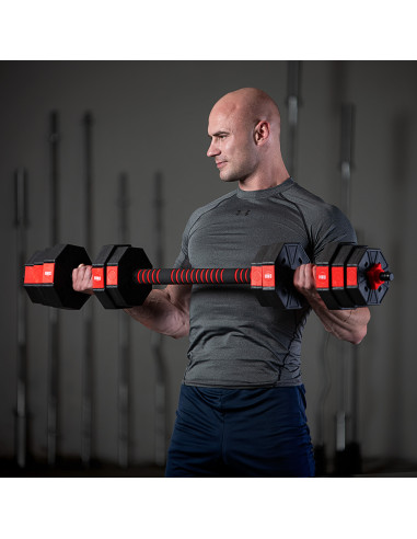 KURZHANTELN-LANGHANTEL ZUSAMMENSETZUNG 15 KG HMS