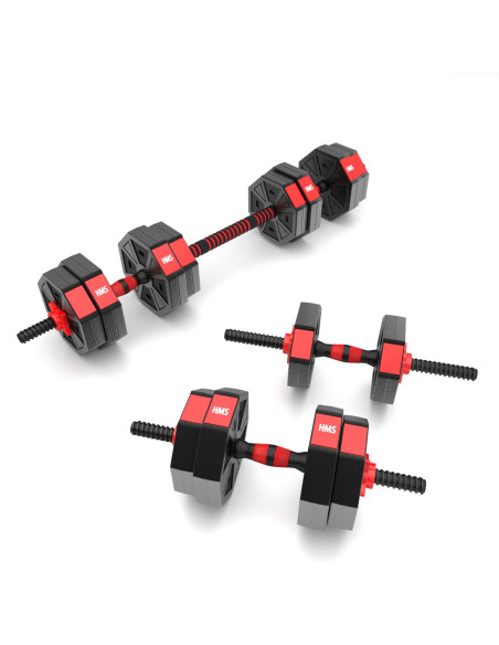 KURZHANTELN-LANGHANTEL ZUSAMMENSETZUNG 15 KG HMS