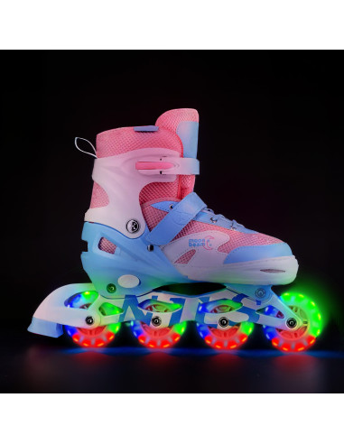 LED-ROLLERBLADE-SET MOONBEAM WEISS GRÖSSE L (39-42) NILS EXTREME