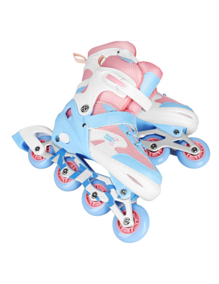 LED-ROLLERBLADE-SET MOONBEAM WEISS GRÖSSE L (39-42) NILS EXTREME