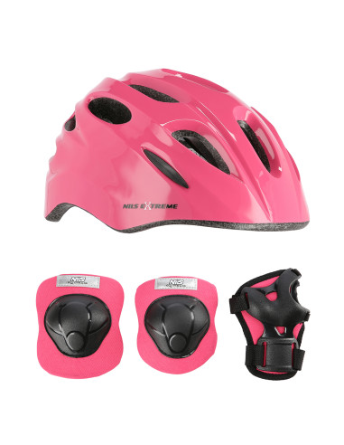 ROSA GRÖßE XS HELM MIT SCHÜTZERN SET NILS EXTREME