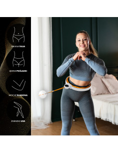 HULA HOOP WEISS/ORANGE MIT MAGNETEN, TPE-NOPPEN, GEWICHT UND ZÄHLER HMS