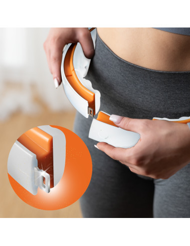 HULA HOOP WEISS/ORANGE MIT MAGNETEN, TPE-NOPPEN, GEWICHT UND ZÄHLER HMS