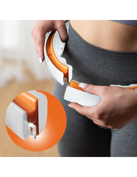 HULA HOOP WEISS/ORANGE MIT MAGNETEN, TPE-NOPPEN, GEWICHT UND ZÄHLER HMS