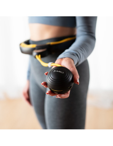 HULA HOOP SCHWARZ/GELB MIT MAGNETEN, TPE-NOPPEN, GEWICHT UND ZÄHLER HMS