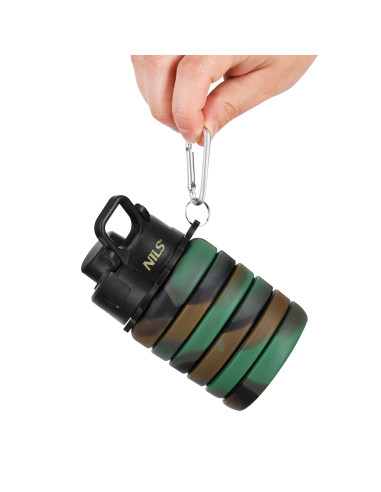 SILIKON-TRINKFLASCHE, FALTBAR, 500 ML, GRÜN, NILS