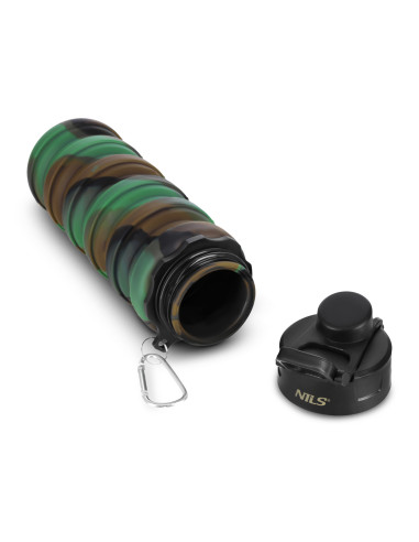 SILIKON-TRINKFLASCHE, FALTBAR, 500 ML, GRÜN, NILS