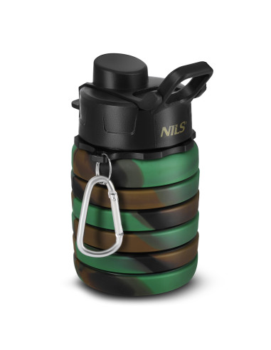 SILIKON-TRINKFLASCHE, FALTBAR, 500 ML, GRÜN, NILS