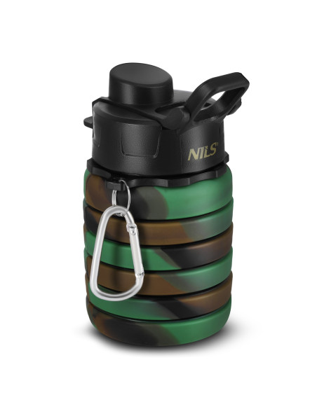 SILIKON-TRINKFLASCHE, FALTBAR, 500 ML, GRÜN, NILS