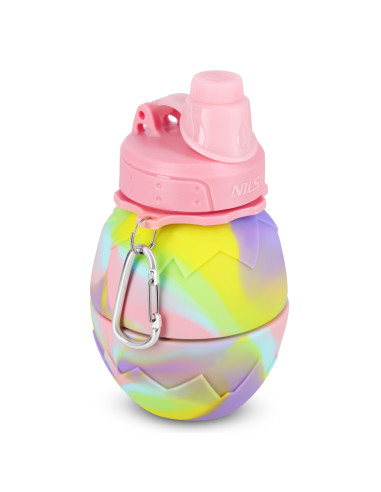 SILIKON-TRINKFLASCHE, ZUSAMMENKLAPPBAR, 700 ML, ROSA, NILS
