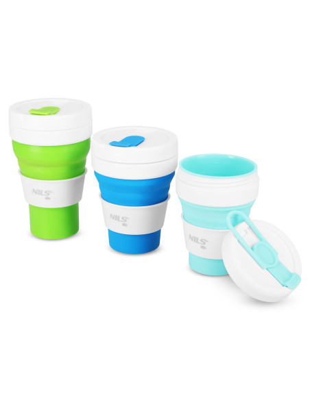 SILIKON-FALTBECHER 600 ML HELLGRÜN NILS CAMP