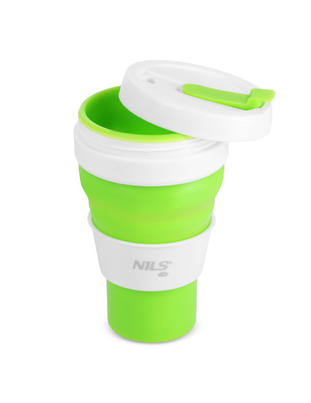 SILIKON-FALTBECHER 600 ML HELLGRÜN NILS CAMP