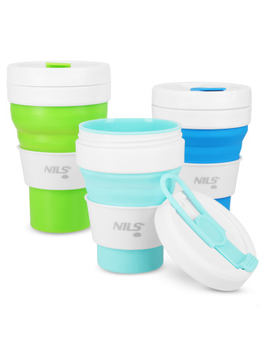 SILIKON-FALTBECHER 600 ML HELLGRÜN NILS CAMP