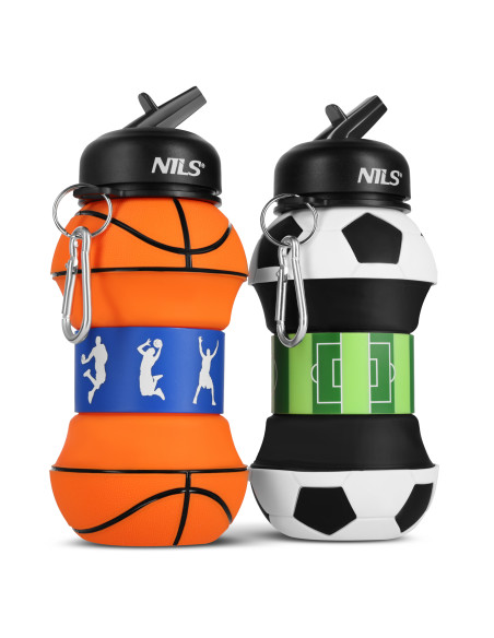 SILIKON-FALTBECHER 550 ML BASKETBALL NILS
