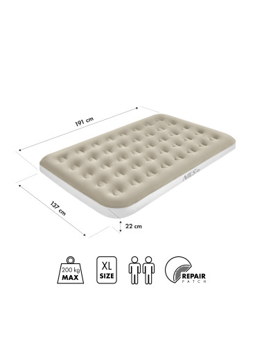 KEMPINGMATRATZE 191X137X22 CM BEIGE NILS CAMP
