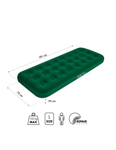 KEMPINGMATRATZE 191X73X22 CM GRÜN NILS CAMP
