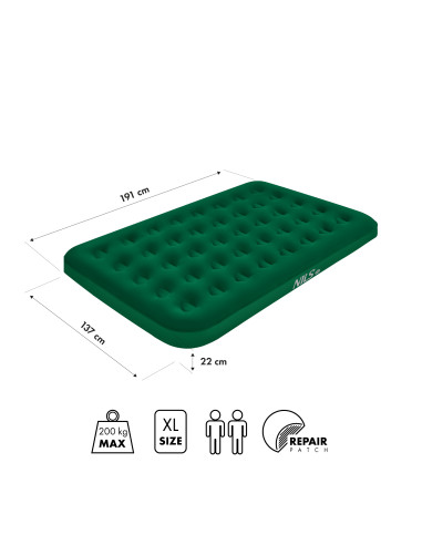 KEMPINGMATRATZE 191X137X22 CM GRÜN NILS CAMP
