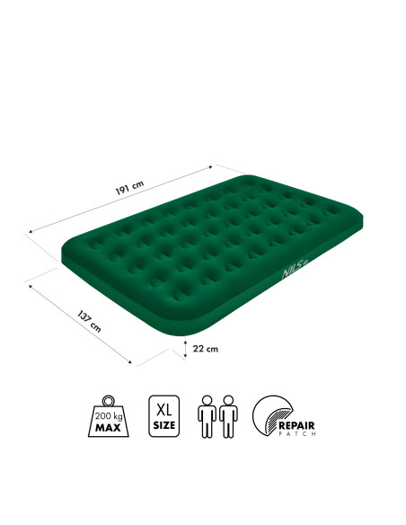 KEMPINGMATRATZE 191X137X22 CM GRÜN NILS CAMP