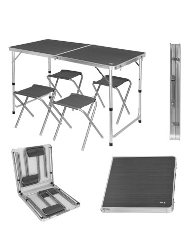 TISCH UND STÜHLE SET DUNKELGRAU NILS CAMP