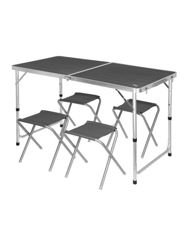 TISCH UND STÜHLE SET DUNKELGRAU NILS CAMP