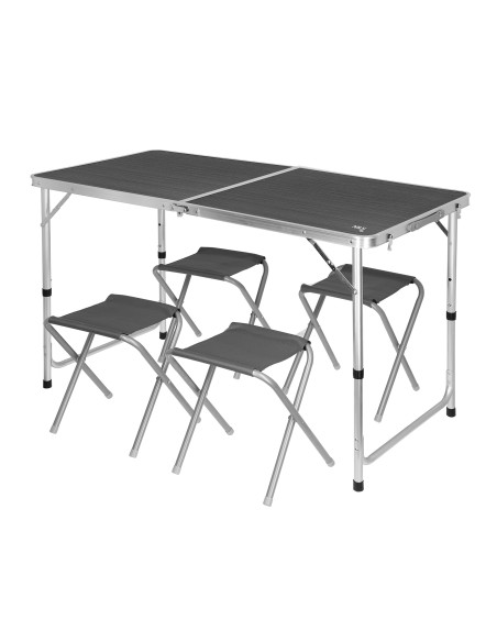 TISCH UND STÜHLE SET DUNKELGRAU NILS CAMP