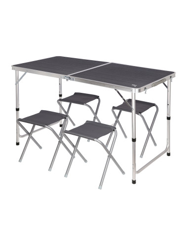 TISCH UND STÜHLE SET DUNKELGRAU NILS CAMP