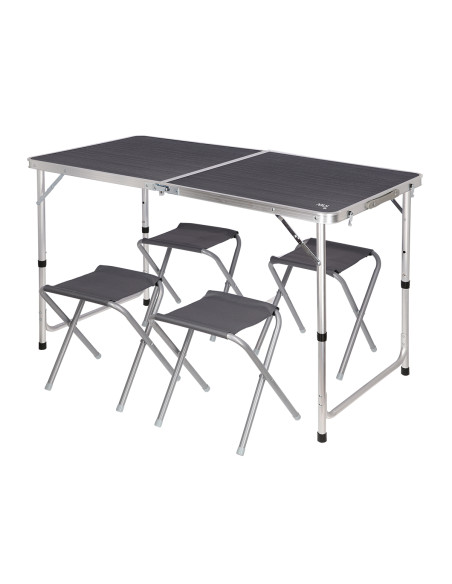 TISCH UND STÜHLE SET DUNKELGRAU NILS CAMP