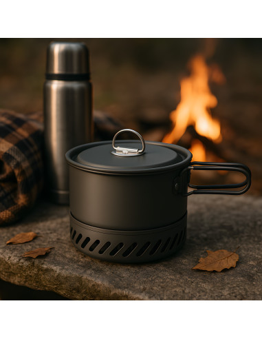 ALUMINIUM-TOURING-KESSEL MIT KÜHLER UND DECKEL 1000 ML NILS CAMP