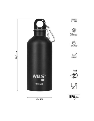 TOURISTISCHE FLASCHE 550 ML SCHWARZ NILS CAMP