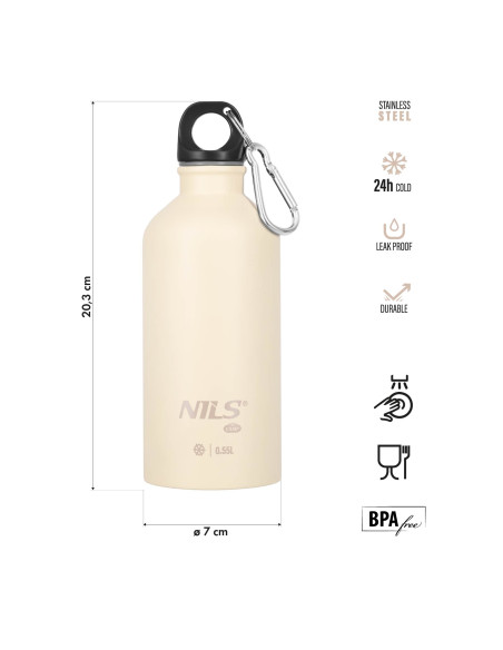 TOURISTISCHE FLASCHE 550 ML BEIGE NILS CAMP