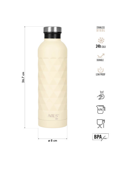 TOURISTISCHE FLASCHE 750 ML BEIGE NILS CAMP