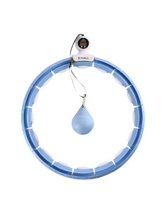 HULA HOOP MAGNETIC BLUE HHM15 WITH WEIGHT + COUNTER HMS + WAIST SUPPORT BR163 BLACK PLUZ SIZE