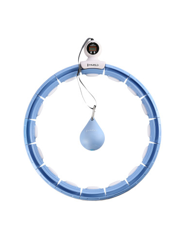 HULA HOOP MAGNETIC BLUE HHM15 WITH WEIGHT + COUNTER HMS + WAIST SUPPORT BR163 BLACK PLUZ SIZE