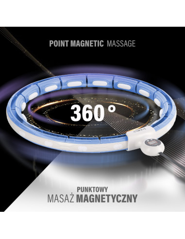 HULA HOOP MAGNETIC BLUE HHM15 WITH WEIGHT + COUNTER HMS + WAIST SUPPORT BR163 BLACK PLUZ SIZE