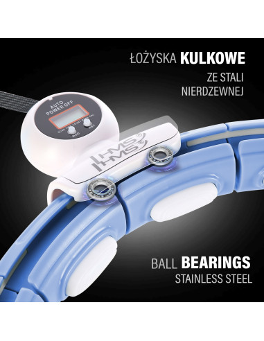 HULA HOOP MAGNETIC BLUE HHM15 WITH WEIGHT + COUNTER HMS + WAIST SUPPORT BR163 BLACK PLUZ SIZE