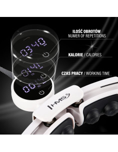 HULA HOOP MAGNETIC WHITE HHM16 WITH WEIGHT + COUNTER HMS + WAIST SUPPORT BR163 BLACK PLUZ SIZE 2