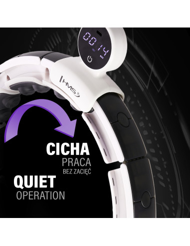HULA HOOP MAGNETIC WHITE HHM16 WITH WEIGHT + COUNTER HMS + WAIST SUPPORT BR163 BLACK PLUZ SIZE
