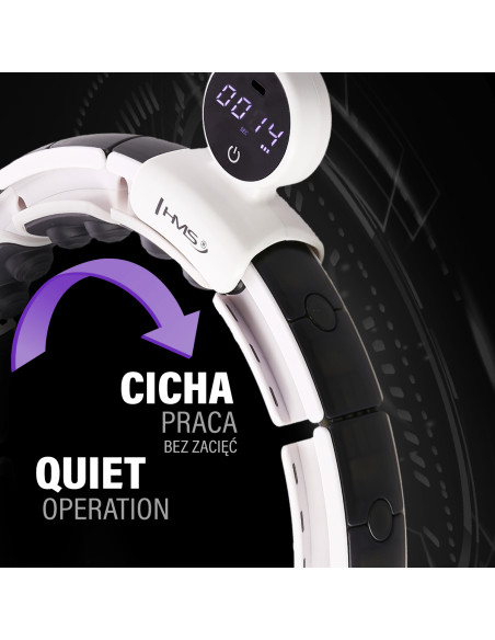 HULA HOOP MAGNETIC WHITE HHM16 WITH WEIGHT + COUNTER HMS + WAIST SUPPORT BR163 BLACK PLUZ SIZE