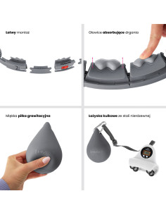 HULA HOOP HHW06 BLACK WITH A GRAVITY BALL AND COUNTER HMS + WAIST SUPPORT BR163 BLACK PLUZ SIZE 2