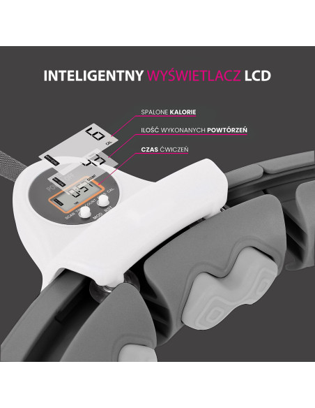 HULA HOOP HHW06 BLACK WITH A GRAVITY BALL AND COUNTER HMS + WAIST SUPPORT BR163 BLACK PLUZ SIZE